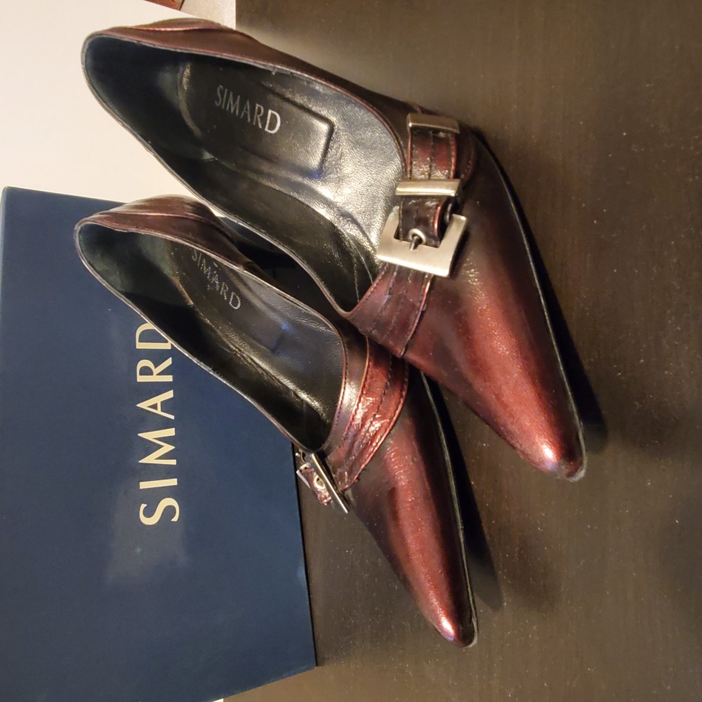 SIMARD Lumusi Wine Color Pointed Toe Heel IT 37 B / US 6.5